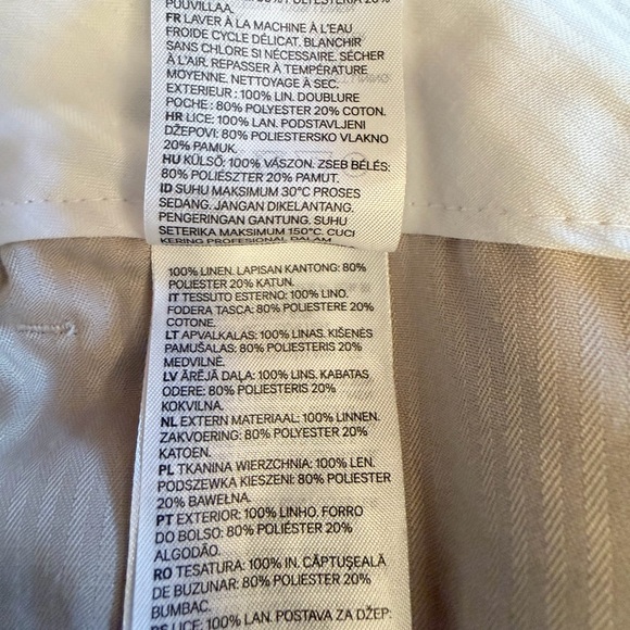 H&M SZ 30 R Men's Beige 100% linen Shell Dress Pants - Picture 10 of 17
